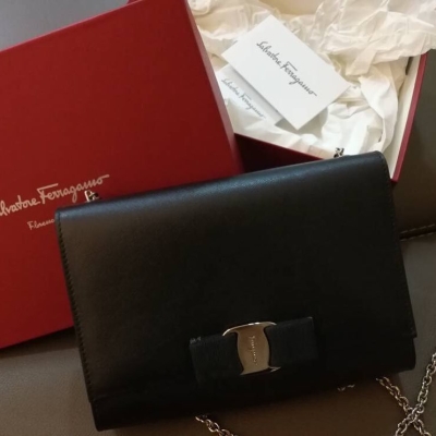 (SOLD) Salvatore Ferragamo Full Calf Leather Small Sling Bag/Clutch