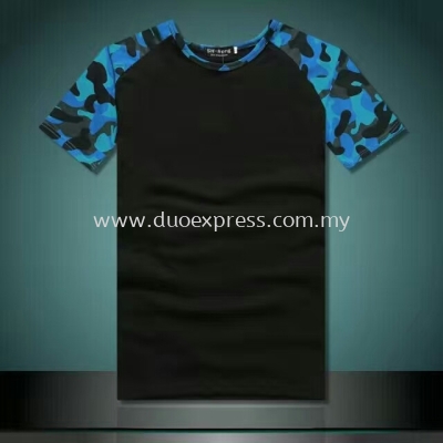 Camou Roundneck T-Shirt Blue-Black
