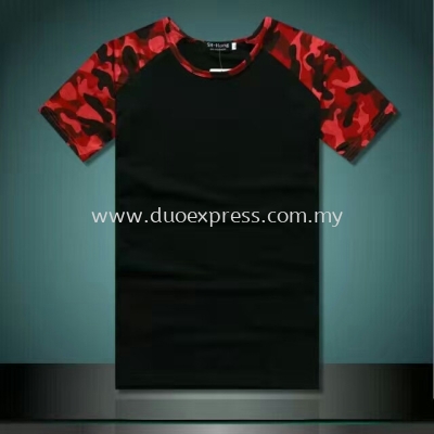 Camou Roundneck T-Shirt Red-Black