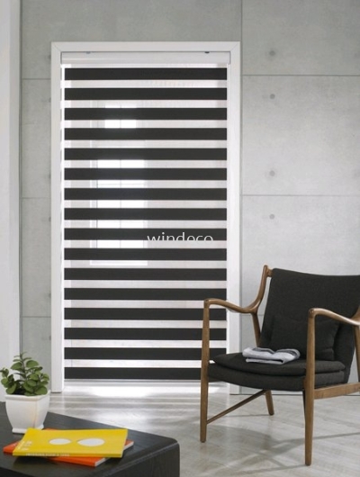 Zebra Blinds (Black) - Size: 35"(W) x 78"(H)