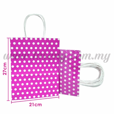 Paper Bag Polka Dot Magenta *10pcs (PPB-PD3-MA)