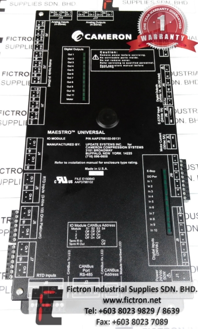 AAP3798102-00131 AAP379810200131 CAMERON MAESTRO UNIVERSAL IO MODULE REPAIR IN MALAYSIA 12 MONTHS WARRANTY