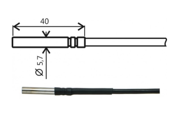 Comet Pt1000TG8/0, temperature probe, cable 1 m