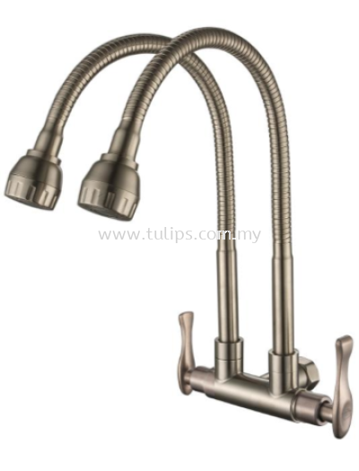 11-878 SUS 304 Flexible Twin Sink Tap