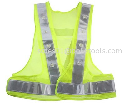 LED REFLETIVE SAFETY VEST GREEN COLOR 16 LED BKLD003-G SAFETY CLOTH SAFETY EQUIPMENT