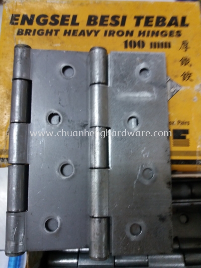 BRIGHT HEAVY  IRON  HINGES  100 MM