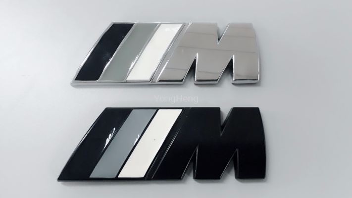 BMW M Sport/Tech Rear Boot Badge Emblem [Black/Chrome][Black/Gray/White]