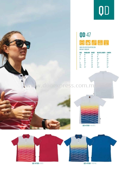 QD47 Collar T Shirt Microfibre