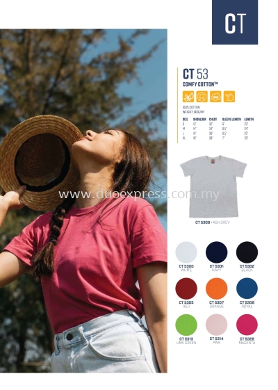 CT53 Roundneck T Shirt Cotton Ladies