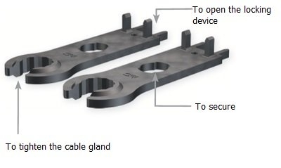 Open-end spanner and unlocking tool MC4, MC4-Evo2 and MC4-EvoAC