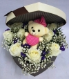 Heart Shape Gift Box With Rose (FBox-281) Flower Box