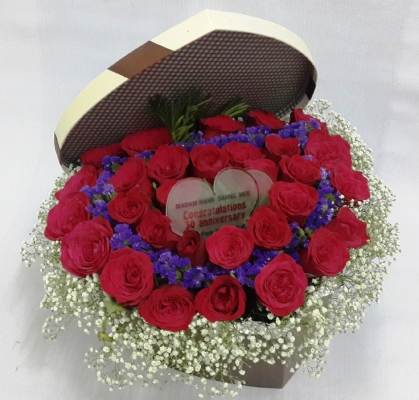 Heart Shape Special Rose Arrangement (FBox-321)