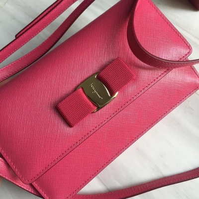 (SOLD) Salvatore Ferragamo Sling Bag/Dinner Clutch in Pink (Strap is Removable)