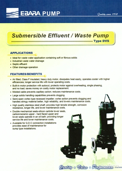 Submersible Effluent / Waste Pump Type DVS