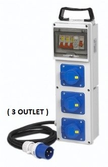 Avaria 3 Outlet Industrial Angle Socket Distrinution Box (Wall Mounting Type) Industrial Distribution Box