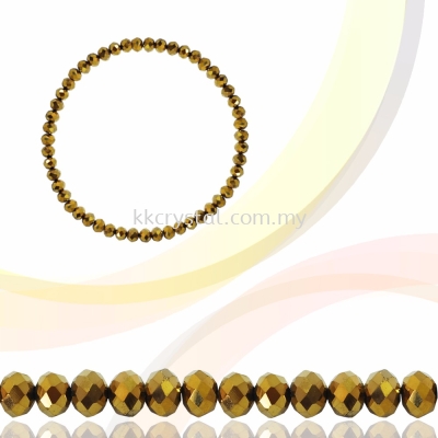 Crystal China, Donut 3mm, B77 Metalic Gold