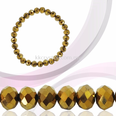 Crystal China, Donut 8mm, B77 Metalic Gold