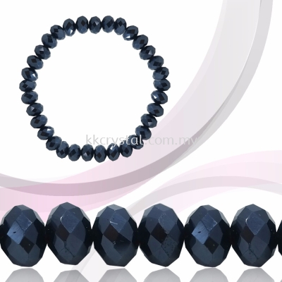 Crystal China, Donut 8mm, B69 Jet Hematite 2x