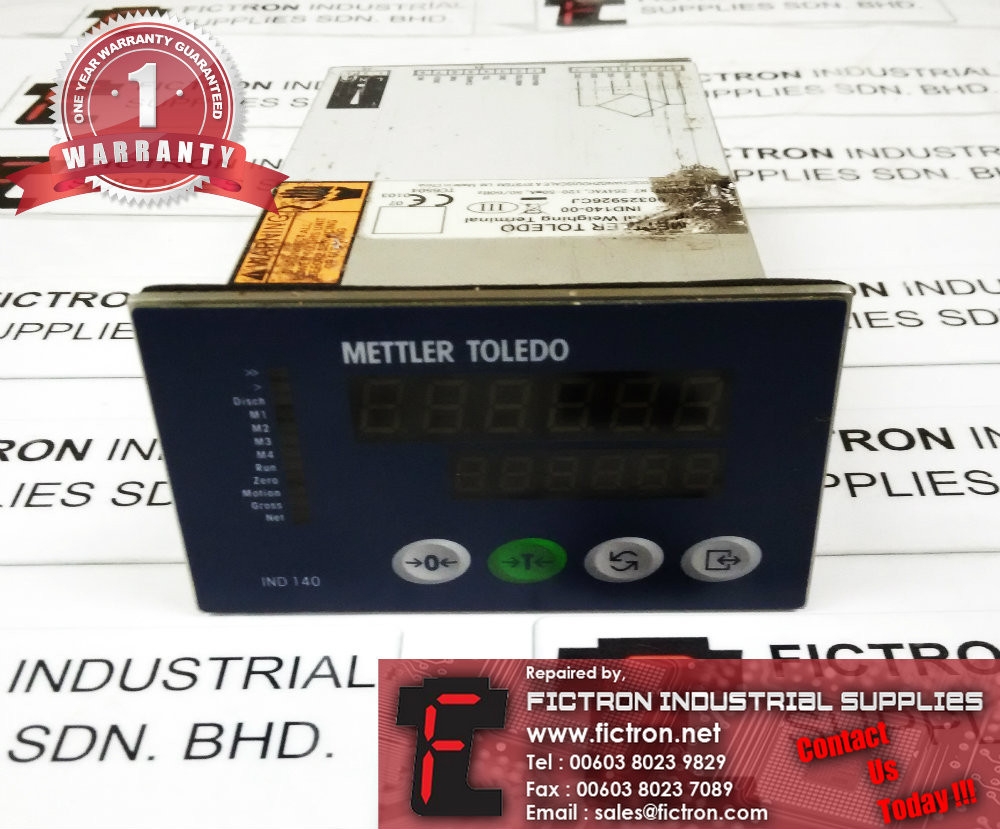 IND140-00 IND14000 METTLER TOLEDO INDUSTRIAL WEIGHING TERMINAL REPAIR IN  MALAYSIA 12 MONTHS WARRANTY METTLER TOLEDO REPAIR Selangor, Malaysia,  Penang, Kuala Lumpur (KL), Subang Jaya, Singapore Supplier, Suppliers,  Supply, Supplies | Fictron Industrial