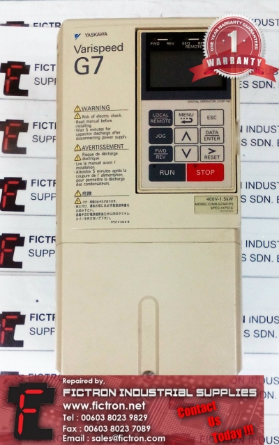 CIMR-G7A41P5 CIMRG7A41P5 YASKAWA INVERTER DRIVE REPAIR SERVICE IN MALAYSIA SINGAPORE INDONESIA 12 MONTHS WARRANTY