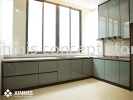 Aluminium kitchen cabinet - Seremban 2 BATTLESHIP GREY 4G GLASS DOOR Aluminium kitchen cabinet