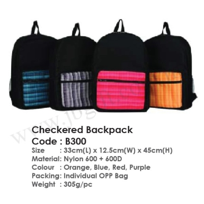 Checkered Backpack B300