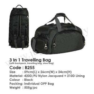 3 In 1 Travelling Bag (with backpack, travelling bag, shoe bag) B255