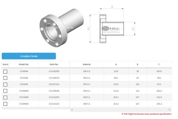 CF Half Nipple(Nonrotatable)