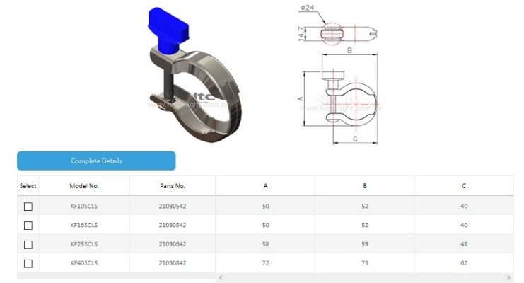 KF spring clamp with plastic nut