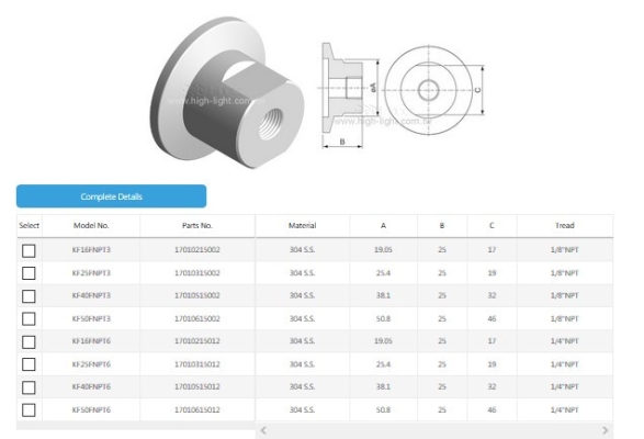 KF-Female Pipe Adaptor NPT