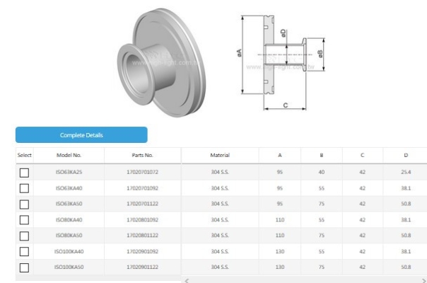 ISO-KF Tubulated Adaptor