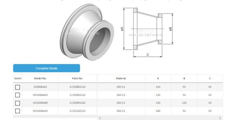 ISO-ISO Conical Reducing Adaptor Fitting