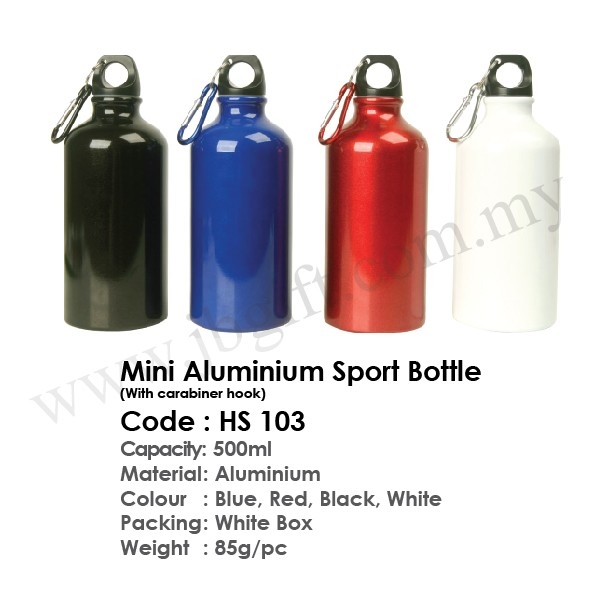 Mini Aluminium Sport Bottle (With carabiner hook) HS 103 Sport Bottle Drinkwares Household