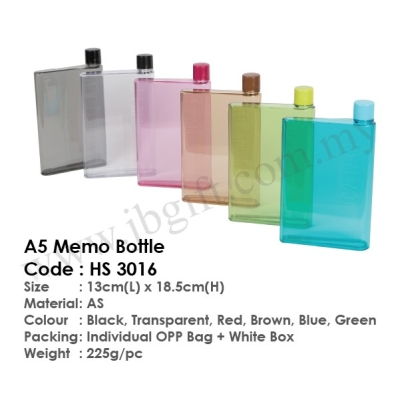 A5 Memo Bottle HS 3016