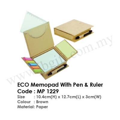 ECO Memopad With Pen & Ruler MP 1229