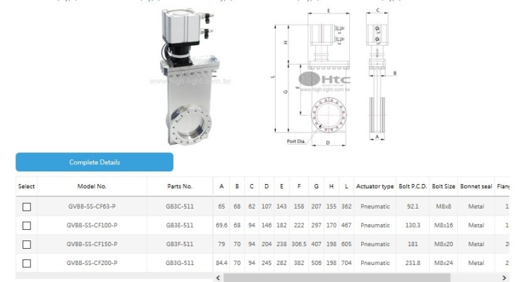 Pneumatic-UHV Gate Valve (B Type)