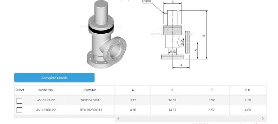 CF Rotatable Flange without Bellows Air to Close(USA)