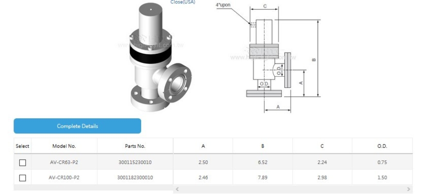 CF Rotatable Flange without Bellows Spring to Close(USA)