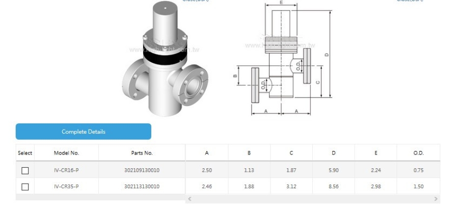 CF Rotatable Flange without Bellows Spring to Close(USA)