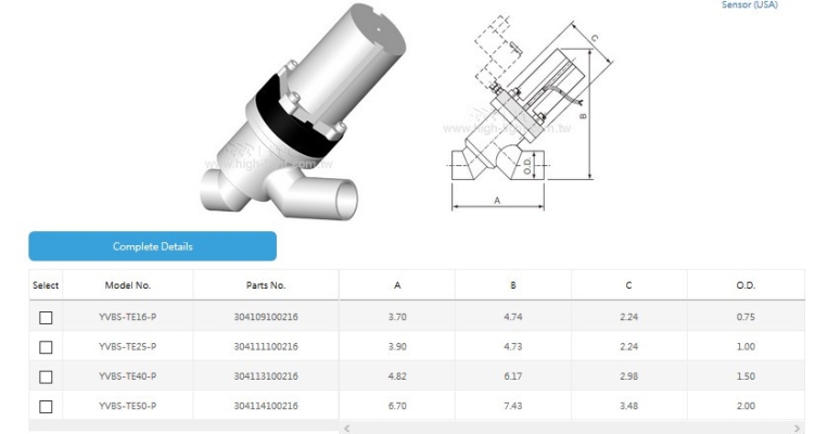 Tube End with Bellows Attached Reed Sensor (USA)