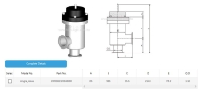 Angle Valve Formed Bellows Seal Valve HTC Vacuum Poppet Valves