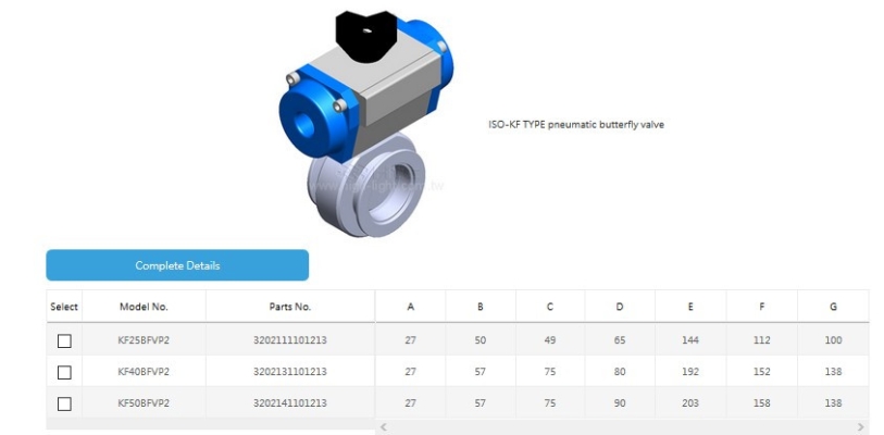 ISO-KF TYPE pneumatic butterfly valve 