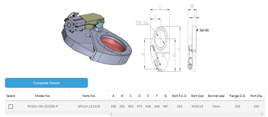 ISO 250 Pendulum valve-Hard anodized