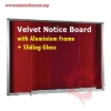 Velvet Notice Board with Aluminium Frame + Sliding Glass Notice Board  Writing Boards дְϵ