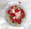 roses bouquet & Babybreath (HB-529)  Rose Hand Bouquet