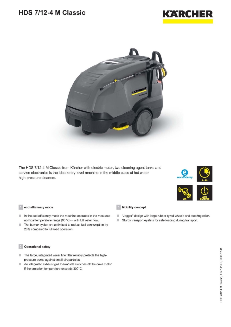 KARCHER HDS 7/12-4 M Classic Hot Water High Pressure Cleaners