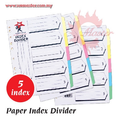 5 Tabs Color Paper Index (10 sets)