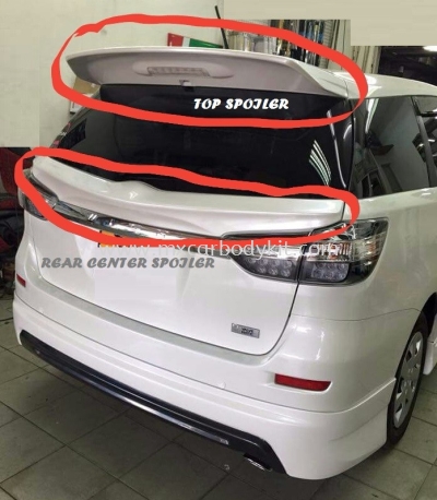 TOYOTA WISH 2009 TOP SPOILER & REAR CENTER SPOILER 