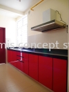 Aluminium kitchen cabinet - Cyber Jaya RED ROSE 4G GLASS DOOR Aluminium kitchen cabinet