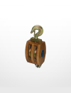 RE03) Wooden Block with Hook Fitting (Double Sheave) Rigging Equipment Marine & Offshore